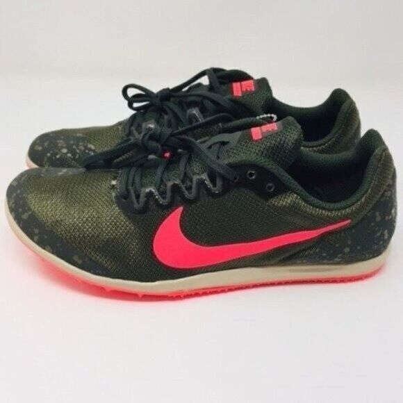 Nike Zoom Rival D 10 track spike cleats unisex BoxG Army green pink US 9.5 - Picture 6 of 6